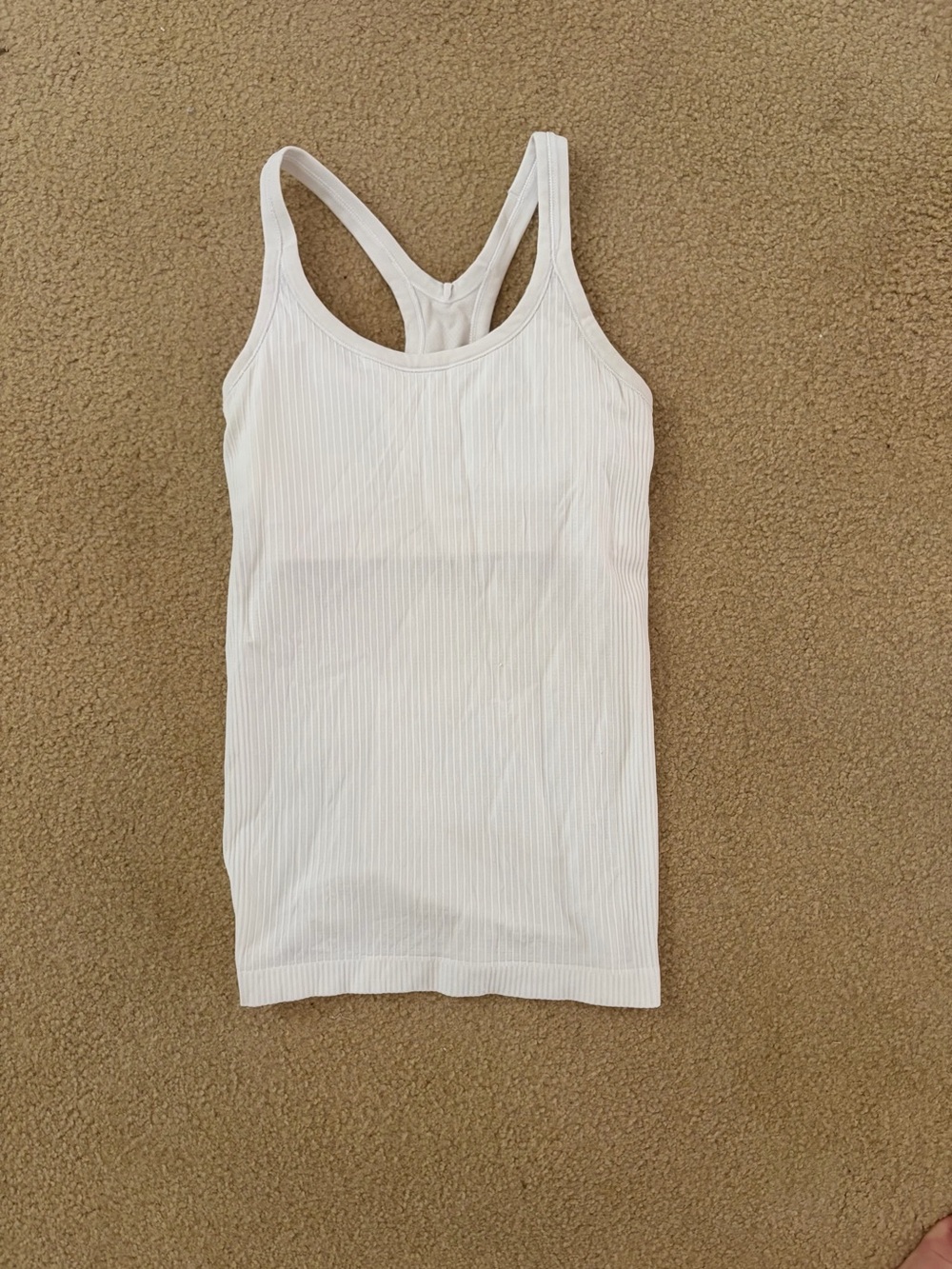 lululemon athletica White Ribbed Racerback Tank